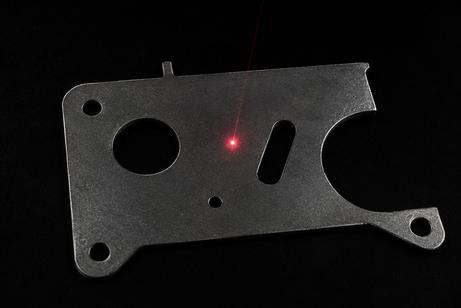 Laser point on a component during measurement